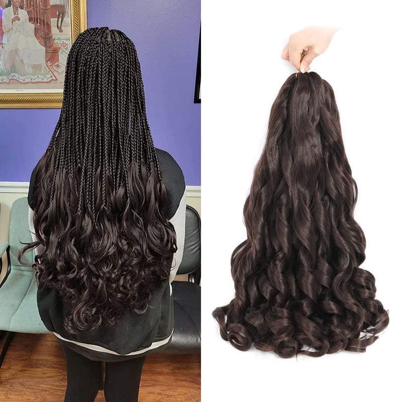 French Curly Braiding Hair 24 Inch 8 Packs Bouncy Braiding Hair  Loose Wavy Synthetic Hair Extensions for Black Women24 inch 8 packs 4